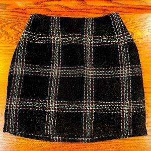 Plaid tweed mini skirt